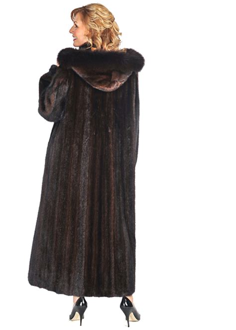 mink coat with hood